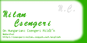 milan csengeri business card
